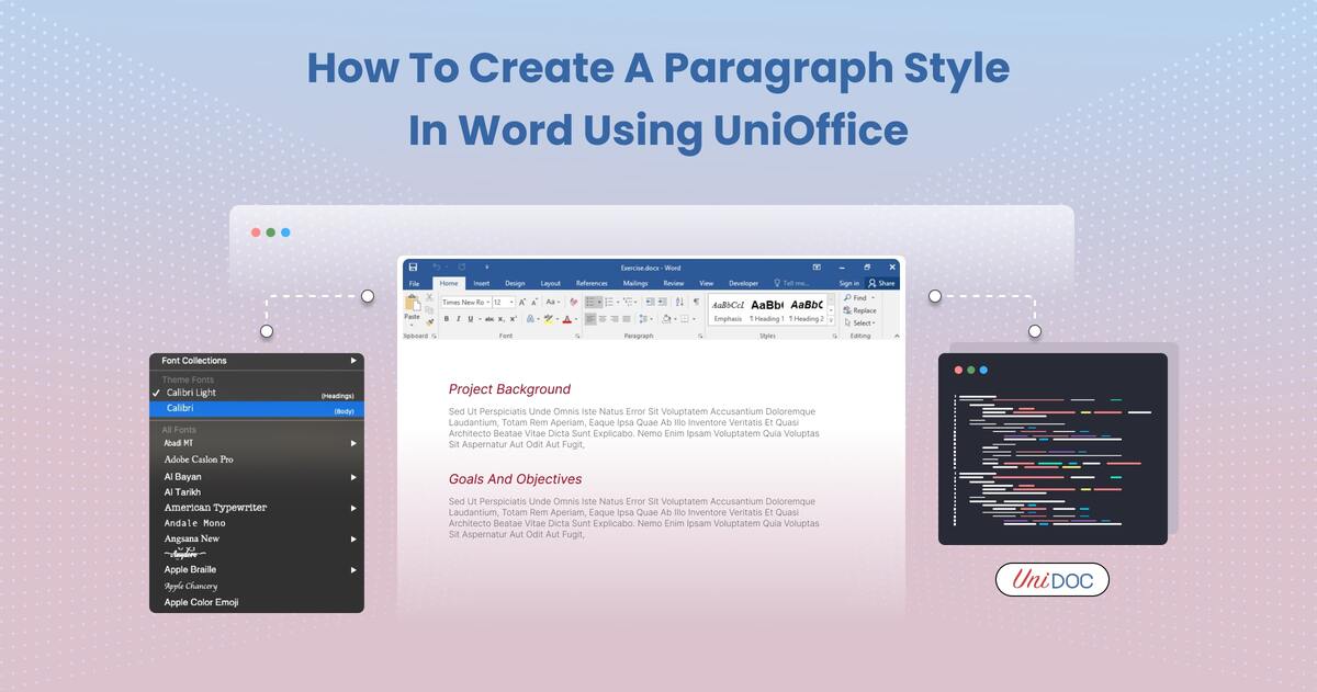 How to Create a Paragraph Style in Word using UniOffice