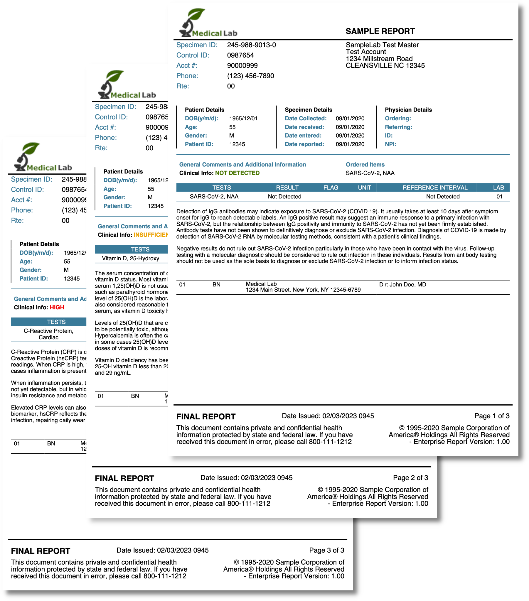 This is an example of a PDF report that contains advanced PDF features